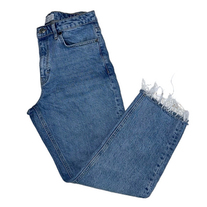 Topshop Straight Frayed Hem Denim • 29